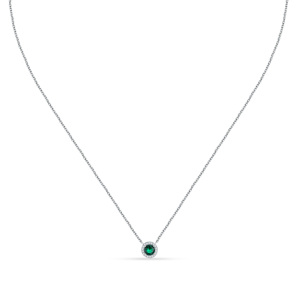 Collana Ciondolo Rotondo Pavè